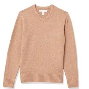 Amazon Essentials Men’s Long-Sleeve Soft V Neck Sweater, Charcoal